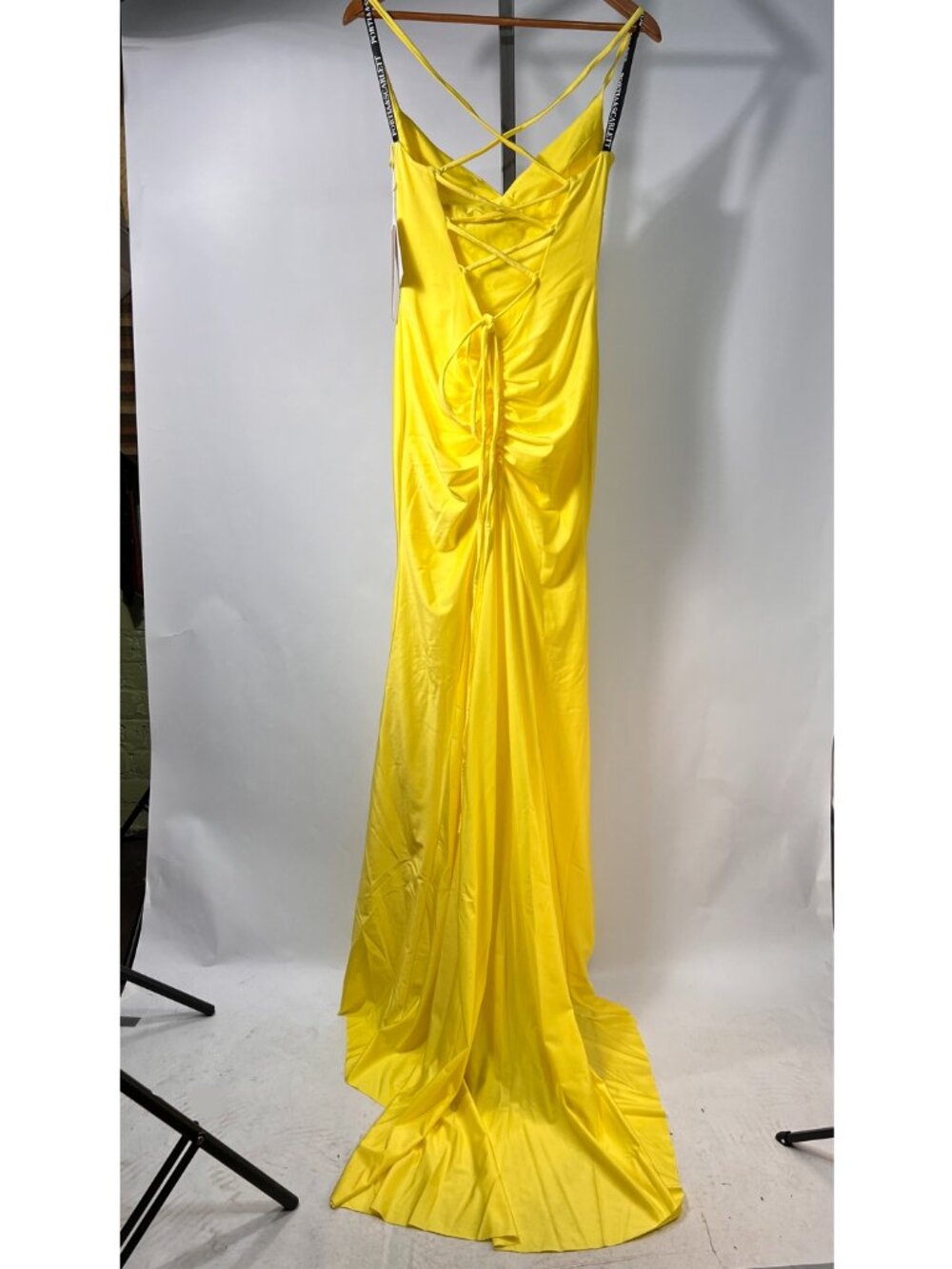 Yellow PORTIA & SCARLETT PS24050X Gown - Lace-Up Back Prom/Formal Dress 0 NWT
